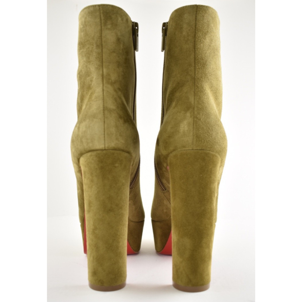 Christian Louboutin Loo Booty 130 Bronzo Brown Platform Heel Ankle Boot 38.5 - Picture 16 of 16